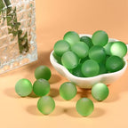 25pcs Resin Transparent Frosted Beads 16mm Cat Eye Circular Rubber Bead Spacer Bead DIY Making Friendship Bracelet Phone Chain Keychain Pen Beads Accessories (Green) - color: Green