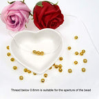TOAOB 100pcs Gold Spacer Beads 6mm Filigree Hollow Ball Beads Round Metal Loose Beads for DIY Crafts Bracelets Necklaces Earrings Jewelry Making - color: Gold, size: 6mm