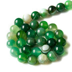 100pcs 8mm Green Stripe Agate Beads Natural Gemstone Beads Round Loose Beads for Jewelry Making - color: Green Stripe Agate, size: 8mm