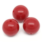 60 Round Red Acrylic Beads 20mm Diameter with 2.8mm Hole - color: Red, size: 20mm