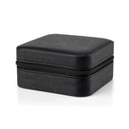 Vlando Small Faux Leather Travel Jewelry Box Organizer Display Storage Case for Rings Earrings Necklace, Black - color: Black