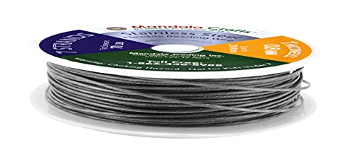 Mandala Crafts 7 Strand Beading Wire for Jewelry Making - 65 FT 20 Gauge Stainless Steel Braided Tiger Tail Wire for Bead Stringing - size: 7 Strands 20 Gauge 0.8MM 65FT