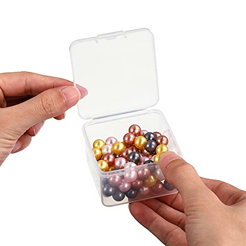 Jetec 6 Pieces Mini Plastic Clear Beads Storage Containers Box for Collecting Small Items, Beads, Jewelry, Business Cards, Game Pieces, Crafts (2.5 x 2.5 x 1.6 Inch) - size: 2.5 x 2.5 x 1.6 Inch