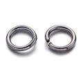 KISSITTY 50g Black Plated Brass Open Jump Rings 6x1mm Round Chainmail Jewelry Making Connectors (About 450pcs) - color: Black#6mm