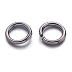 KISSITTY 50g Black Plated Brass Open Jump Rings 6x1mm Round Chainmail Jewelry Making Connectors (About 450pcs) - color: Black#6mm