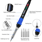 Soldering Iron Kit, 90W LED Digital Solder Iron Kit with Ceramic Heater, 110V Welding Tools with Smart Temperature Control, Auto Sleep, Temp Calibration, C/F, Accurate 176℉-896℉ - color: 90w- 9-in-1