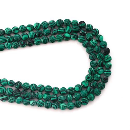 6mm Faceted Natural Malachite Stone Beads Coin Disc Gemstone Spacer Beads for Jewelry Making DIY Bracelet Necklace - color: Malachite