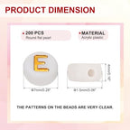 HARFINGTON 200 Pcs 4x7mm Acrylic Letter Beads, Round White Alphabet Beads Letter E, Alphabet Spacer Beads for Jewelry Making Bracelets Necklaces - style: Letter E