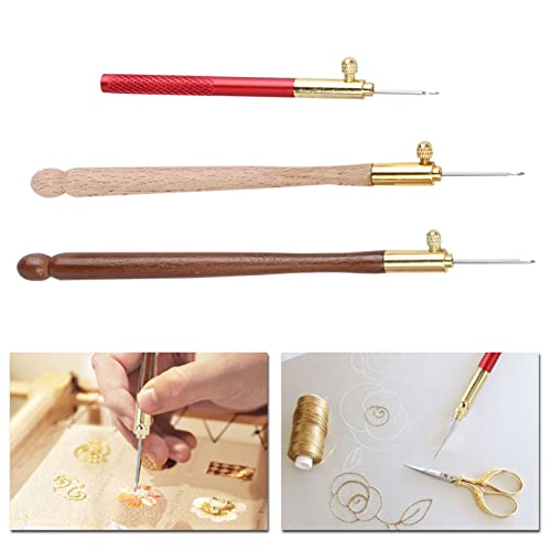 Stainless Steel Crochet Hooks for Embroidery Beading Knitting Sewing Tools Brown Set