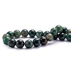 BEADIA Natural Moss Agate Stone Round Loose Semi Gemstone Beads for Jewelry Making 8MM 44PCS - color: Moss Agate, size: 8mm