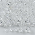 1310pcs Bicone Crystal Glass Beads 2mm 3mm 4mm 6mm 8mm Faceted Crystal Spacer Beads for Bracelets Necklace Pendants Earrings DIY Jewelry Craft Making(Transparent) - color: Transparent