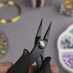 The Beadsmith Hi-Tech Round Nose Pliers, 5.5 inches (140mm) with high Carbon Steel Head, Black Comfort Grip Handle with Spring, Tool for Jewelry Making, Electronics or Micro Mechanics