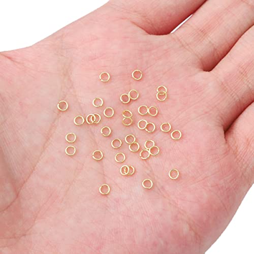 BEADIA 14K Gold Plated Jump Rings Non Tarnish 3mm 1200pcs for Jewelry Making Findings - color: 14K Gold, size: 0.5x3mm