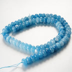5x8mm Natural Beads Rondelle Spacer Loose Beads for Jewelry Making DIY Crafts Design Handcraft Making 1 Strand 15.5"(Blue Aquamarine) - color: Blue Aquamarine
