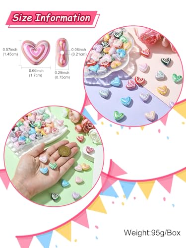 LiQunSweet 50 Pcs Colorful Acrylic Beads Rainbow Plated 17mm Acrylic Heart Beads Loose Beads Spacer for DIY Necklace Bracelet Jewelry Craft Making - color: Acrylic Rainbow Plated Heart Beads_50 Pcs