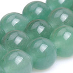 JOE FOREMAN 2MM Big Hole 12mm Green Aventurine Jade Round Natural Gemstone Semi Precious Loose Beads for Jewelry Making 15" Beaded Strand DIY Handmade Craft Supplies - size: 12mm