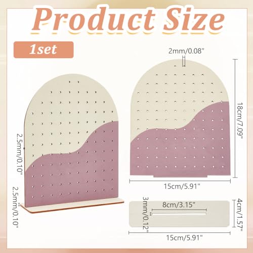 PH PandaHall Wood Earring Display Stands, 106 Holes Earring Holder Organizer Arch-shape Stud Earring Holder 2 Tones Jewelry Rack for Personal Usage Retail Trade Craft Show Exhibition