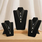 KUKUVR 2Pcs Black Velvet Necklace Bust Display Stand, Jewelry Pendants Chain Holder Stand, Necklace Display Board for Retail Vendor Booth & Selling (Medium 10.6 * 7.6inch) - size: Medium 10.6*7.6inch