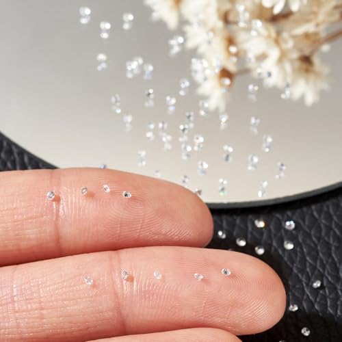 FASHEWELRY 500Pcs 1mm Cubic Zirconia Cabochons Tiny Rhinestone Clear Pointed Back Faceted Crystal Diamante for Nail Art Craft Replacing Jewelry Grade AAA - color: Clear, size: 1mm