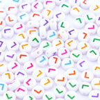 300Pcs Colorful Letter Beads L 4X7mm Individual Round Alphabet Beads for Friendship Bracelets Making - color: Round - L