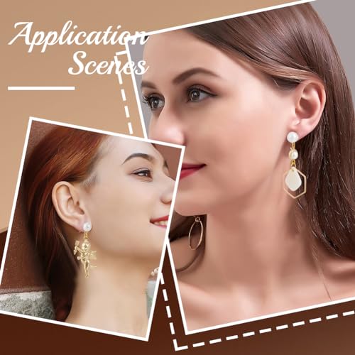 1 Box 120Pcs Hypoallergenic Pearl Earring Posts Pearl Earring Stud Findings with Loop Butterfly Back and Imitation Beads Gold Ear Studs Finding for Jewelry Making DIY Crafts Supplies Women - color: Light Gold