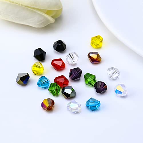 Dowarm 250PCS 6MM Faceted Bicone Crystal Beads for Crafts, Jewelry Making, DIY Bracelet, Necklace, Dolls, Wine Charms, Wind Chimes, Suncatchers, Loose Spacer Glass Beads - color: 05-Wine, size: 6MM