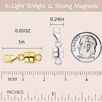 OHINGLT Magnetic Necklace Clasp Extra Strong, Gold and Silver Plated Magnet Jewelry Clasps Converters, Bracelet Extender for Women Seniors - color: 4Pcs | 2Gold & 2Silver