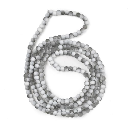 KISSITTY 50pcs Matte Beads Gradient Color Glass Frosted Crystal 6mm Rondelle Gray Bead Center Drilled Loose Craft Beads for Jewelry Making Earring Bracelet Necklace DIY Crafts - color: Gray
