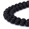 Black Onyx Dull Polish Natural Stone Jewelry Findings Minerals Loose Beads Round Crystal Energy Stone (4mm, Matte Black) - color: Matte Black, size: 4mm
