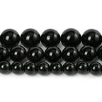 60pcs 6mm Black Agate Beads Natural Gemstone Beads Round Loose Beads for Jewelry Making - color: Black Agate, size: 6mm