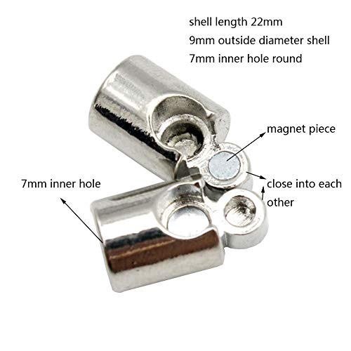 Magnetic Clasps and Closure for Jewelry Making 7mm Inner Hole Cord Glue in Pack of 10 Silver