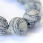 KISSITTY 235pcs 8mm Frosted Natural Black Silk Stone/Netstone Bead Strands, Mixed Gemstone Crystal Beads Round Chakra Beads Energy Healing Crystals Gemstones for DIY Jewelry Making - color: Frosted Natural Black Silk Stone/Netstone
