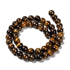 KISSITTY 235pcs 8mm Grade AB Natural Tiger Eye Bead Strands, Natural Gemstone Crystal Beads Round Smooth Chakra Beads Energy Healing Crystals Gemstones for DIY Jewelry Bracelets Necklaces Making - color: Grade AB Natural Tiger Eye