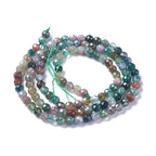 LiQunSweet 130 Pcs 3mm Natural Indian Agate Bead Strands Faceted Round Small Loose Crystal Gemstone Bead Spacer for DIY Jewelry Making Accessories - color: Natural Indian Agate Beads_3mm