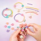 Make It Real: Linked Looks - 48pc DIY Bracelet Kit, Pastel Charms & Connectors, Mix & Match Styles, Cord Bracelet Jewelry Craft Set, Girls & Kids 6+