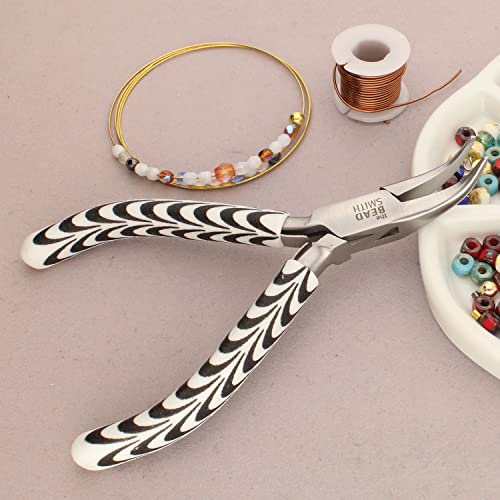 The Beadsmith Bent Chain Nose Pliers – Zebra Print Line – 5 inches (127 mm) – Comfortable Handle with Double Leaf Springs – Jewelry Making Tool for Creating Bracelets, Earrings and Necklaces - size: bent chain nose - 5"