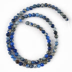 4mm Blue Sea Sediment Imperial Jasper Round Gemstone Natural Stone Loose Beads for Jewelry Making Design Crafts 90 Pcs 15 Inch - color: Blue, size: 4mm