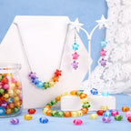 Craftdady 200pcs Transparent Random Mixed Colors Acrylic Star Spacer Beads 12x11mm Round Bead Inside Plastic Loose Charms with 2mm Hole for DIY Jewelry Making - color: Acrylic Star Round Bead in Bead