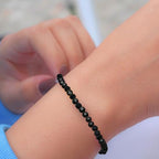 Faceted Bracelet for Women, Certified 925 Sterling Silver with 18K Gold Vermeil Healing Crystal Bracelets for Women - Crystals and Healing Stone Bracelet Women Jewelry for Gift - color: Black Onyx