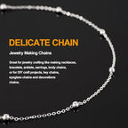 KYUNHOO 32.8 Feet Beaded Chain for Jewelry Making Thin Cable Chains Bulk Silver Jewelry Supplies for Women Men DIY Handcrafts with Lobster Clasps Jump Rings - color: Bead Silver