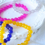 Jabrand 145pcs Glass Beads, 8mm Glass Beads for Barcelet and Jewelry Making DIY Crafts (Hot Pink) - color: Hot Pink