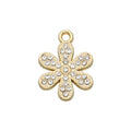Pack of 20 Rhinestone Charms Gold Plated Pendants Pave Crystal Accessories for Necklace Bracelet Jewelry Making DIY Crafting - color: (Daisy Flower)VID65001