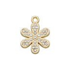 Pack of 20 Rhinestone Charms Gold Plated Pendants Pave Crystal Accessories for Necklace Bracelet Jewelry Making DIY Crafting - color: (Daisy Flower)VID65001