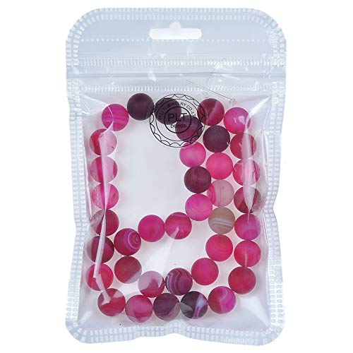 Natural Gemstone Loose Beads Matte Approxi 15.5 inch DIY Bracelet Necklace for Jewelry Making (6mm, Matte Fushia Stripe Agate) - color: Matte Fushia Stripe Agate, size: 6mm