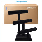 SSWBasics Jewelry Organizer Display Stand (3 Tier) - Necklace Bracelet and Watch Holder Display Stand, Black Velvet T-Bar Table Top Jewelry Tower