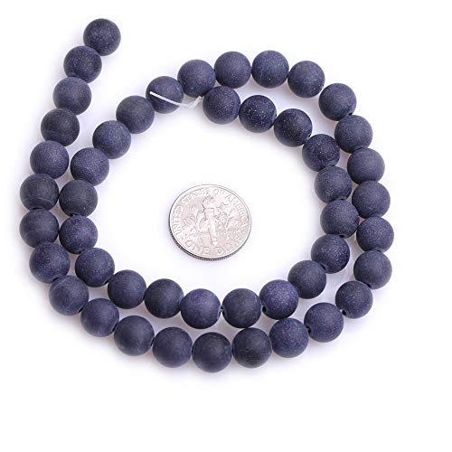 8mm Blue Sandstone Frosted Matte Unpolished Round Beads for Jewelry Making Strand 15 inch - color: Blue Sandstone, size: 8mm