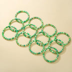 12pcs Friendship Bracelets Beaded Bracelets Heishi Bracelet Cute Bracelets Stack Vinyl Clay Disc Bead Surfer Stretch Summer Beach Bracelets For Women Preppy Bracelets - color: B-color 8