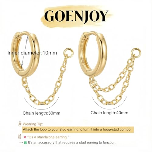 4Pcs Gold Earrings Connector Chains Set for Women, Convertible Dangle Chain for Double Piercings 50mm - color: style F