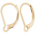 Beebeecraft 1 Box 100Pcs Leverback Earring Hooks 24K Gold Plated French Earring Hooks Earwire Findings 16.5x10mm for DIY Women Earring Making - color: Gold