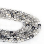 ICAI Beads（Cloudy Quartz Crystals） Natural Stone Gemstone Round Loose Beads Crystal Energy Stone Healing Power for Jewelry Making DIY,1 Strand 46-48pcs（8mm） - color: Cloudy Quartz Crystals, size: 8mm